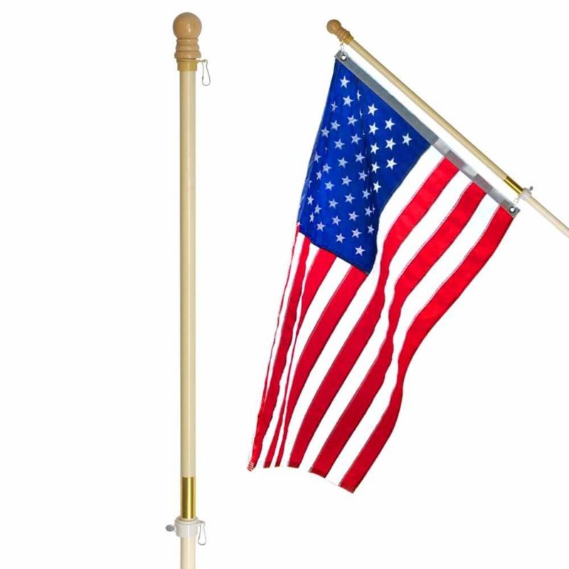 60" Solid Pine Wooden House Flagpole (0.9" Dia.)