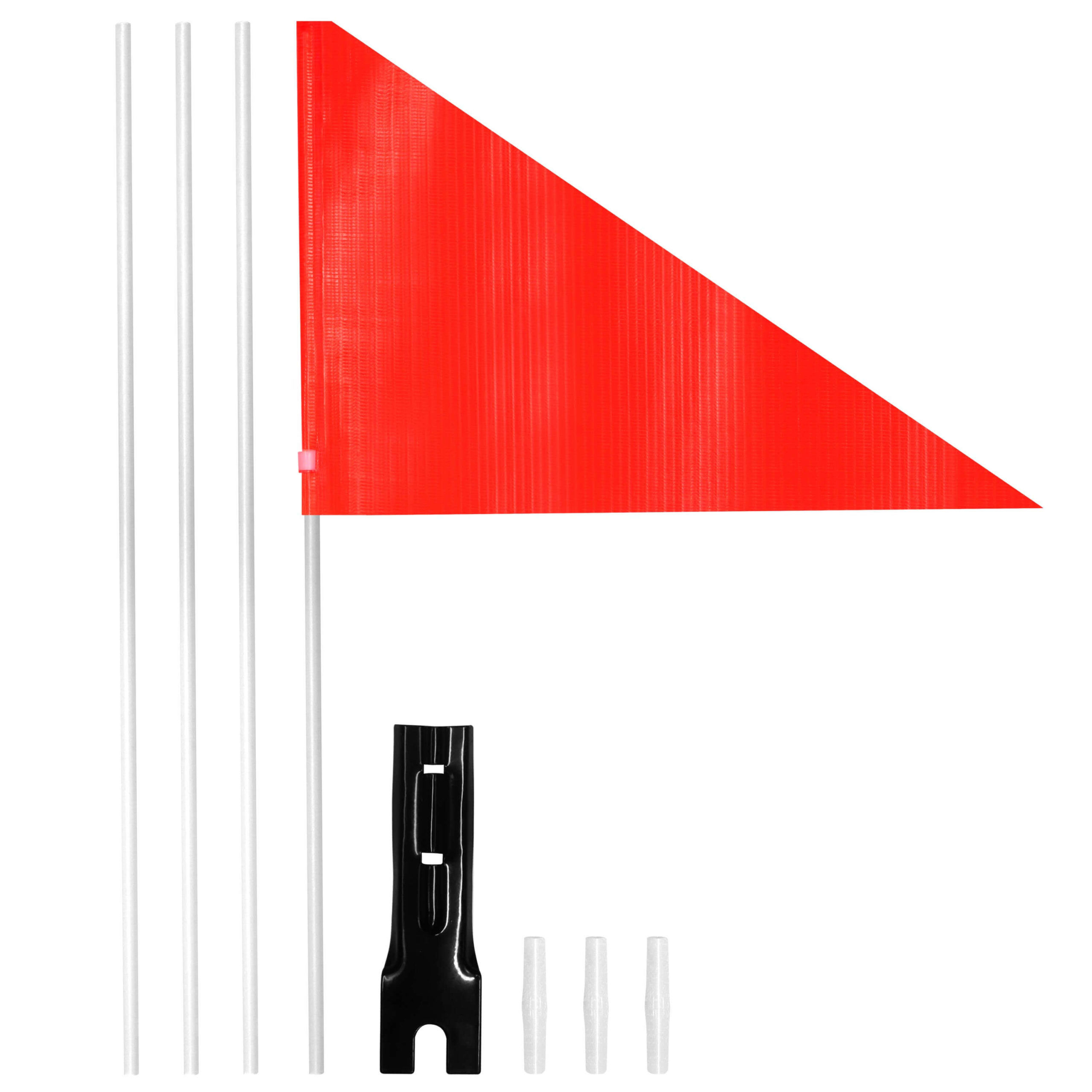 6Ft Bike Safety Flag with Fiberglass Pole & Mounting Bracket (Orange