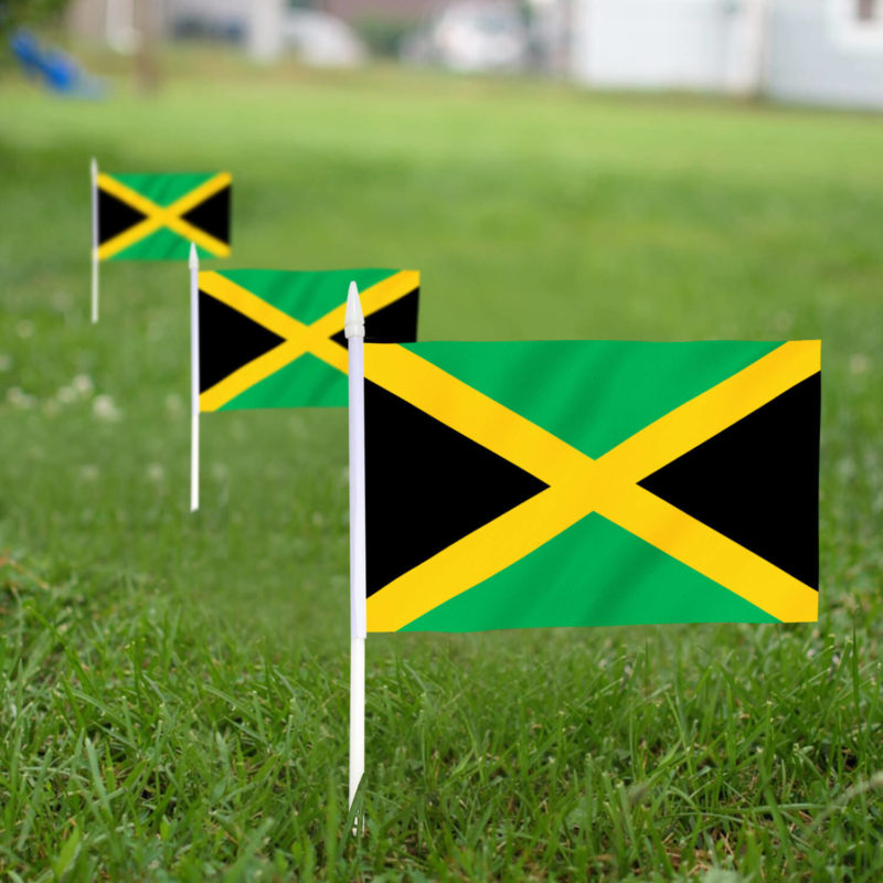 Jamaica Stick Flag 5x8 inch (Pack of 12) - Image 3