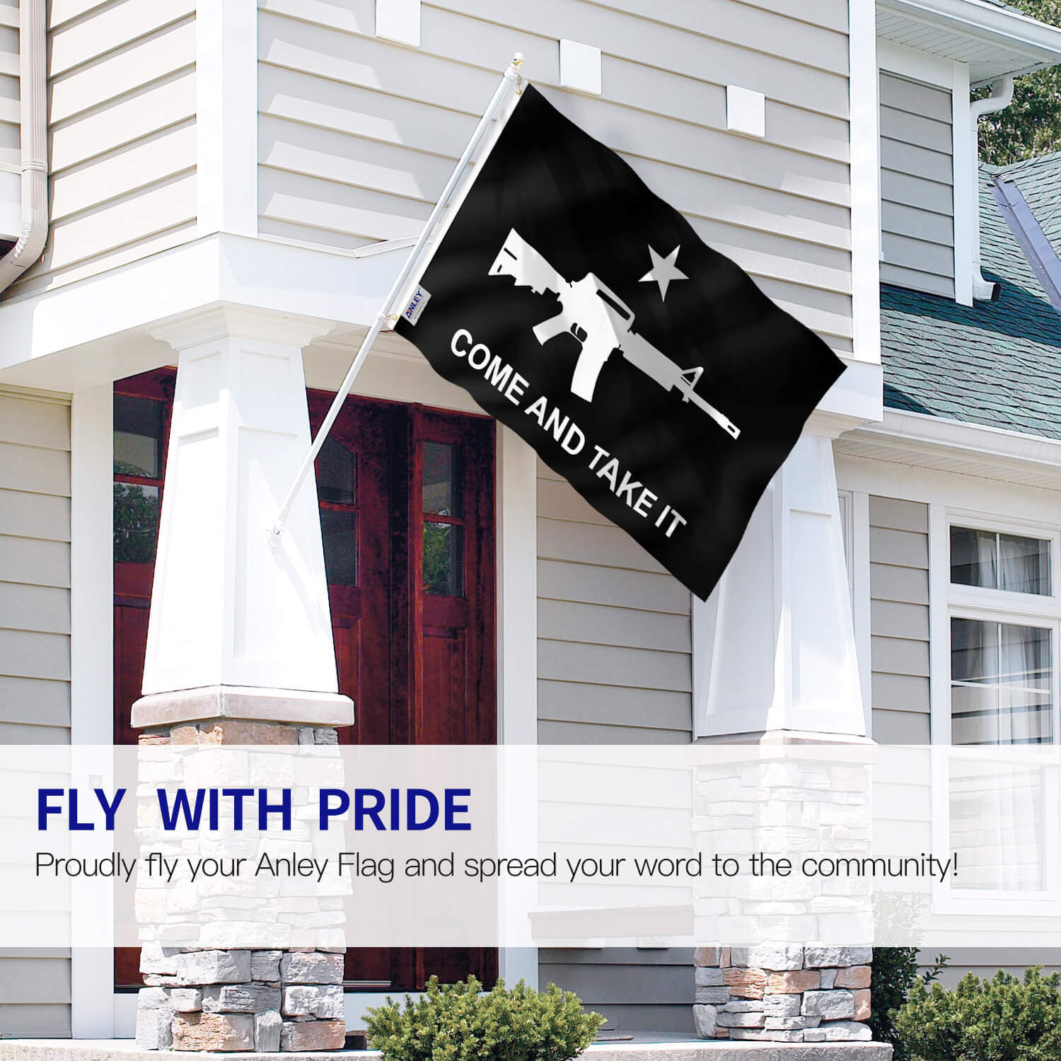 Fly Breeze 3x5 Foot M-4 Gonzales Come and Take It Flag (Black)