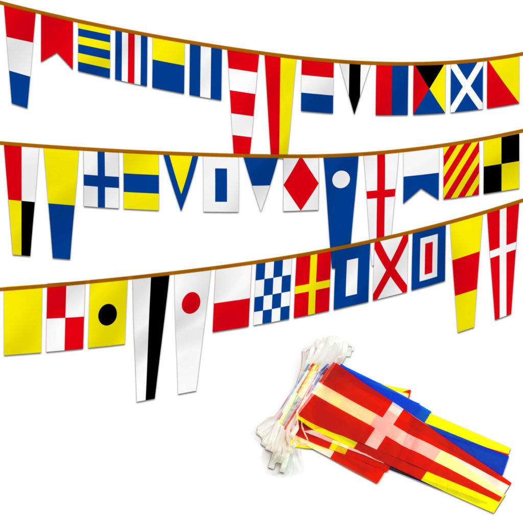 Flags String Multi Pirate Flag Jolly Roger String Flag-33 Feet 32 Flags - Anley Flags