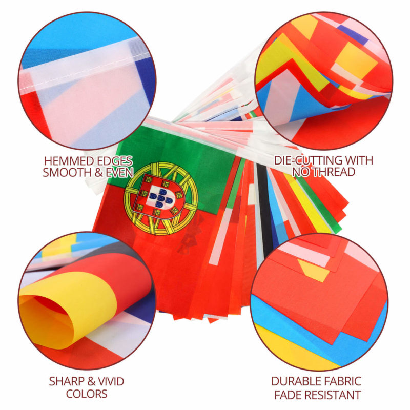 2020 European Cup Football Championship 24 Countries 25 Feet String Flags (5.5x8 Inch) - Image 4