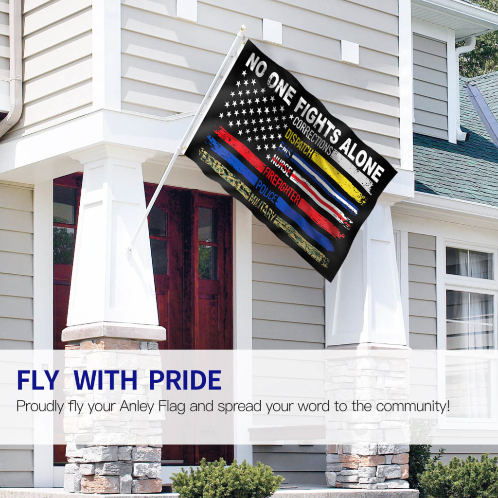 Anley Fly Breeze 3x5 Foot No One Fights Alone Flag - Vivid Color and ...