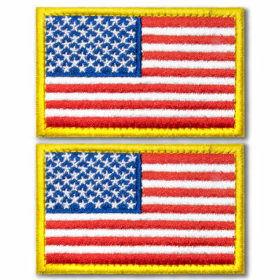 Tactical USA Flag Embroidered Patches (2 Pack) - 2"x 3"