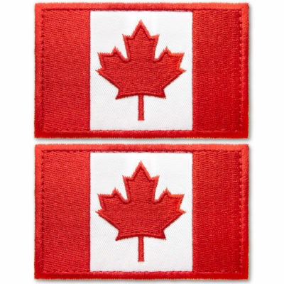 Tactical Canada Flag Embroidered Patches (2 Pack) - 2"x 3"
