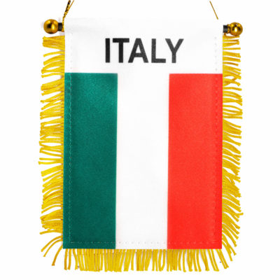 Italy Fringy Window Hanging Flag 4 X 6 Inch