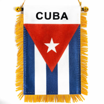 Cuba Fringy Window Hanging Flag 4 X 6 Inch