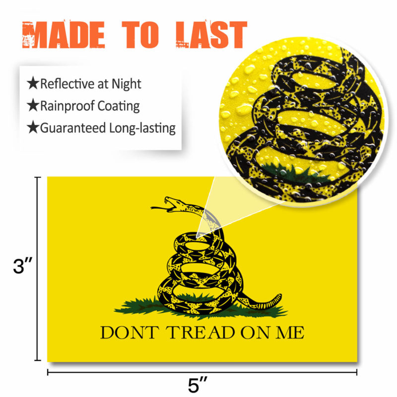 5" X 3" Don't Tread on Me Decal 3Pcs - Image 2