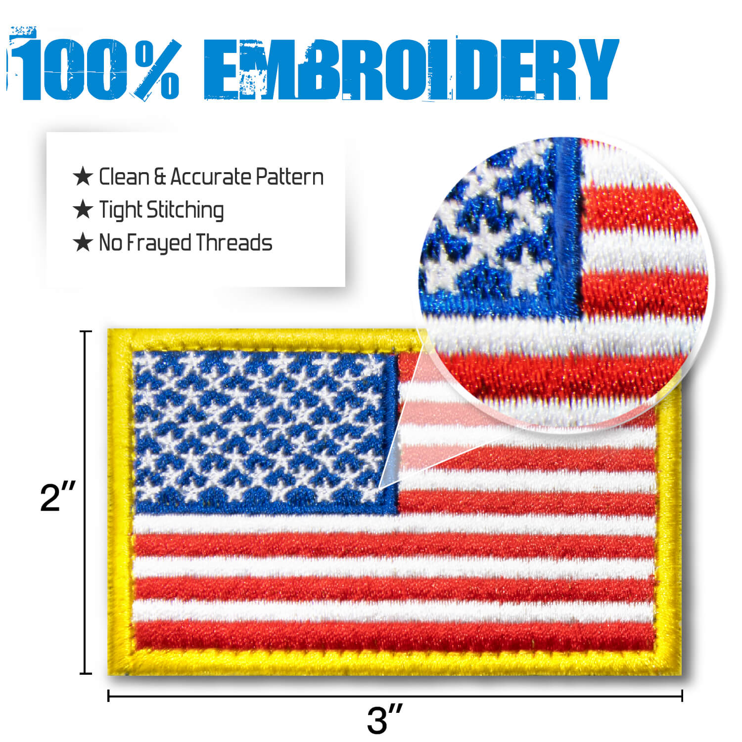 New USA FLAG UNITED STATE U.S National Flag EMBROIDERED HOOK & LOOP PATCH