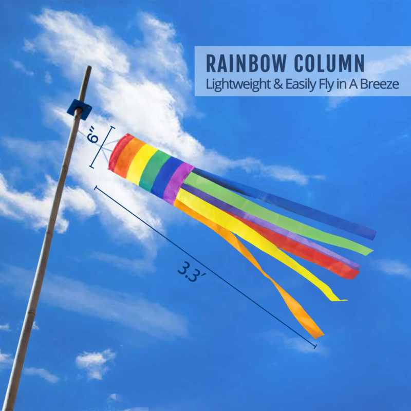 40 Inch Rainbow Column Windsock - Image 3