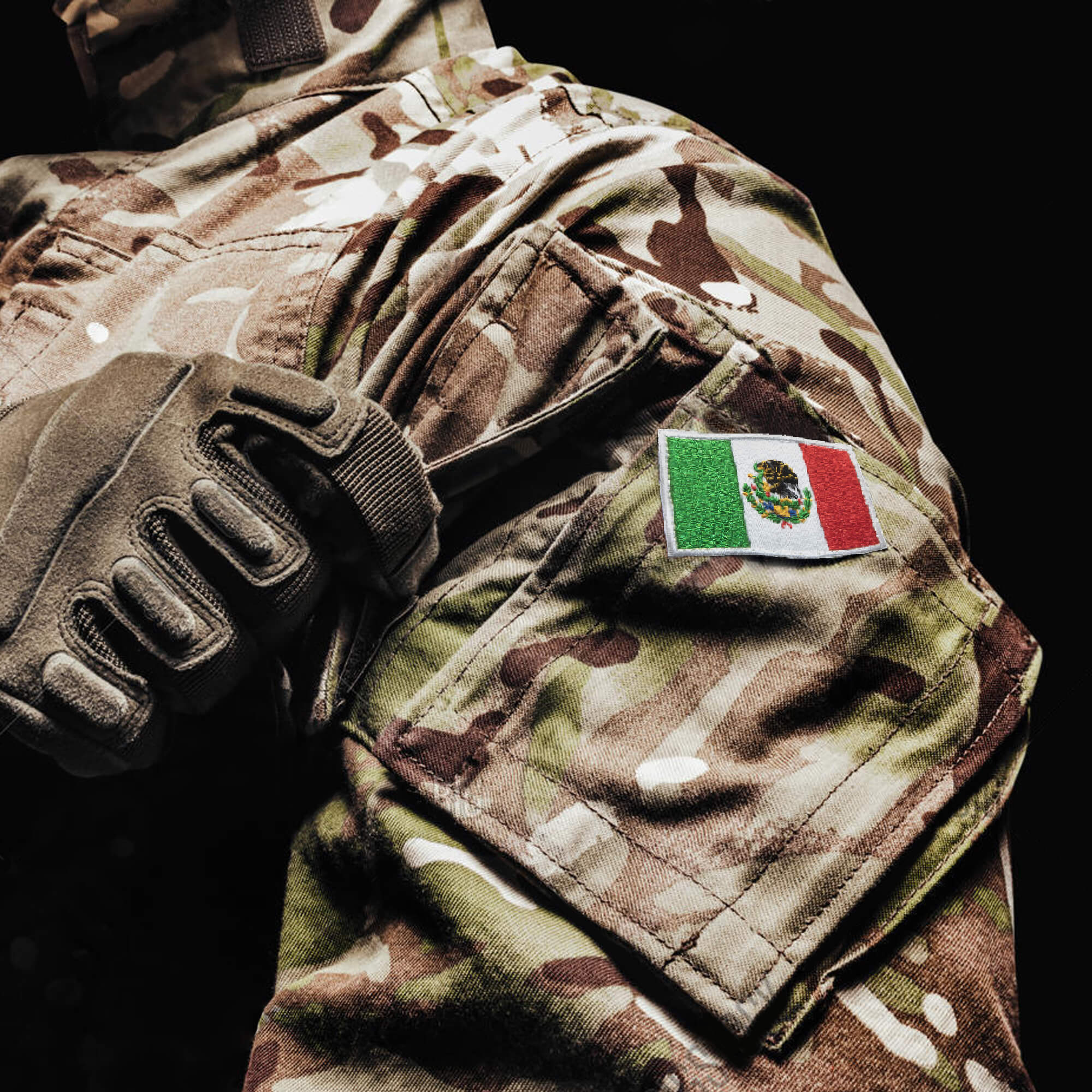 Anley Tactical Mexico Flag Embroidered Patches (2 Pack) - 2 inchx 3 inch Mexican Flag Military Uniform Sew on Emblem Patch - Loop & Hook Fasteners