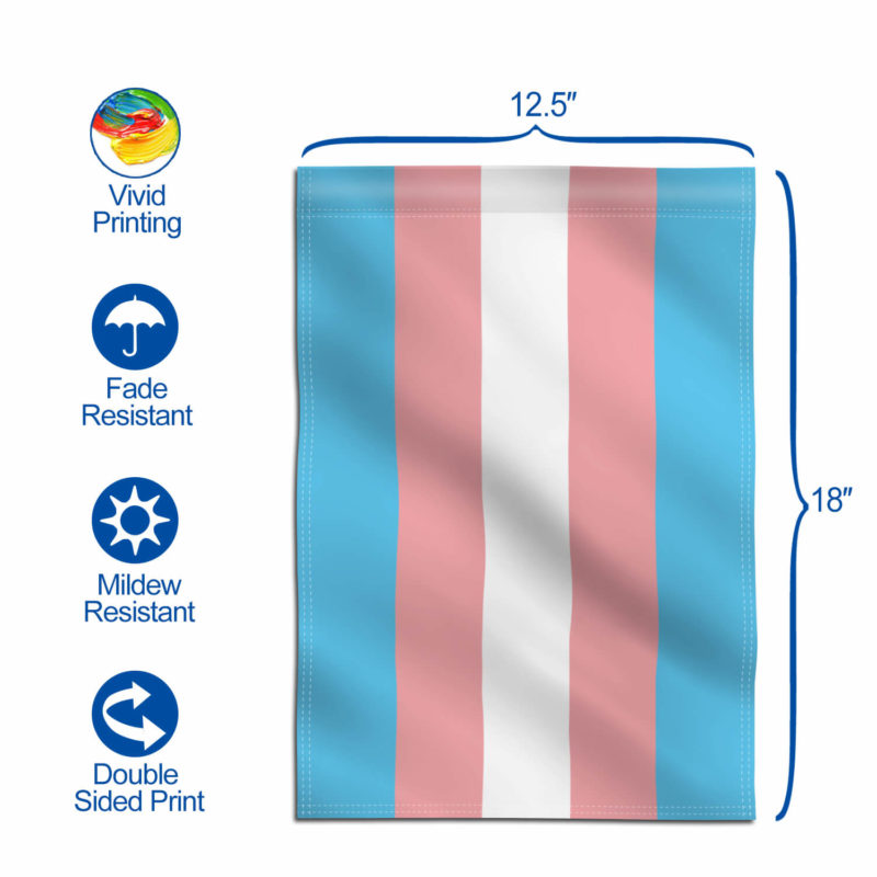 Transgender Rainbow Pride Garden Flags - 18 x 12.5 Inch - Image 4
