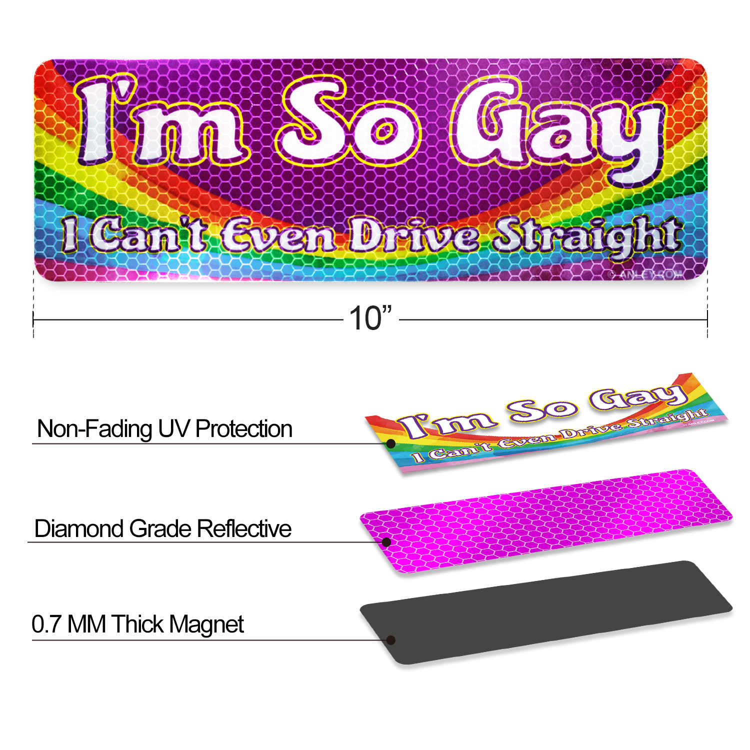 thumbnail image 2 of Pride Shack Born This Way Rainbow LGBT Lesbian Gay Pride Car Magnet – Colorful, Durable, 100% New 2 of 2