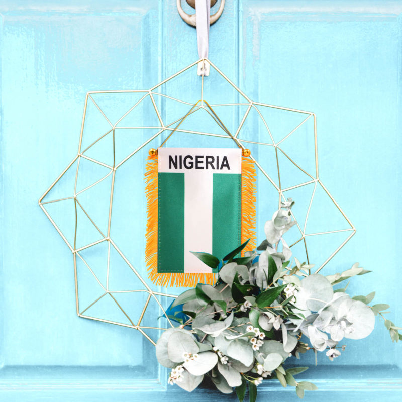 Nigeria Fringy Window Hanging Flag 4 X 6 Inch - Image 5