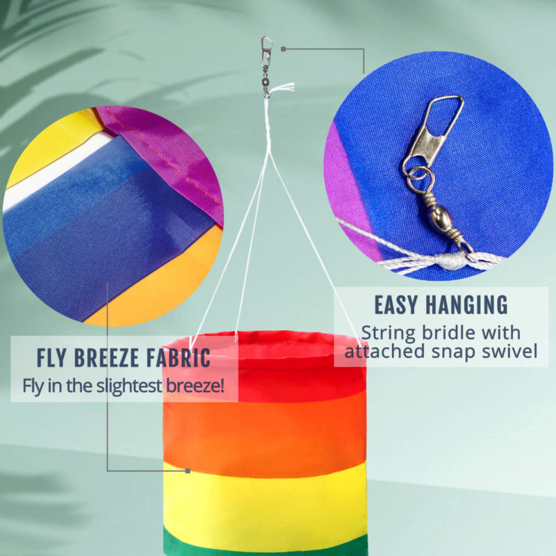 40 Inch Rainbow Column Windsock - Image 5