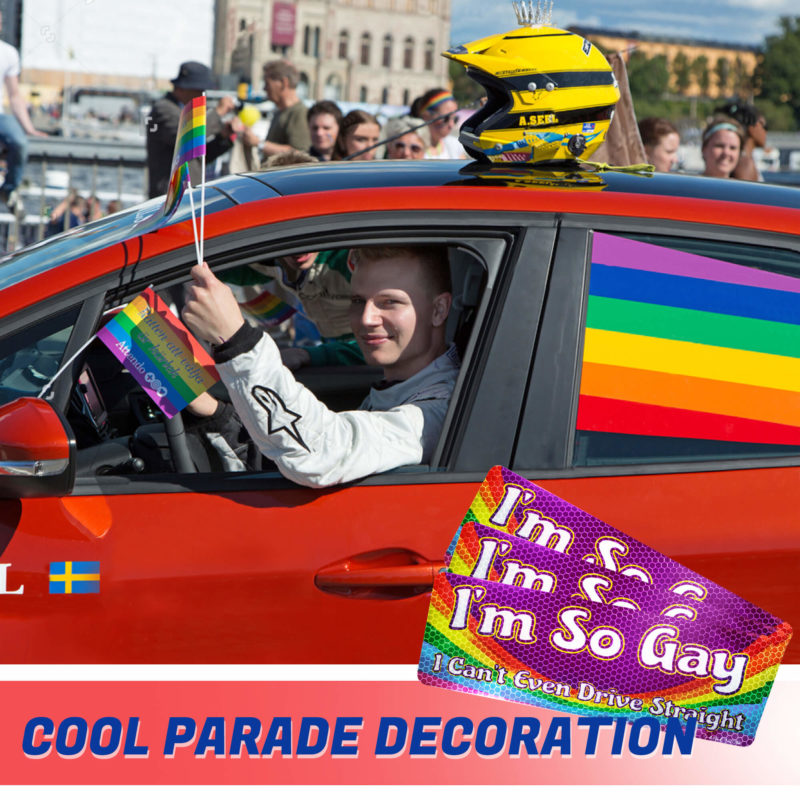 I'm So Gay I Can't Even Drive Straight Car Magnet Signs - Image 6
