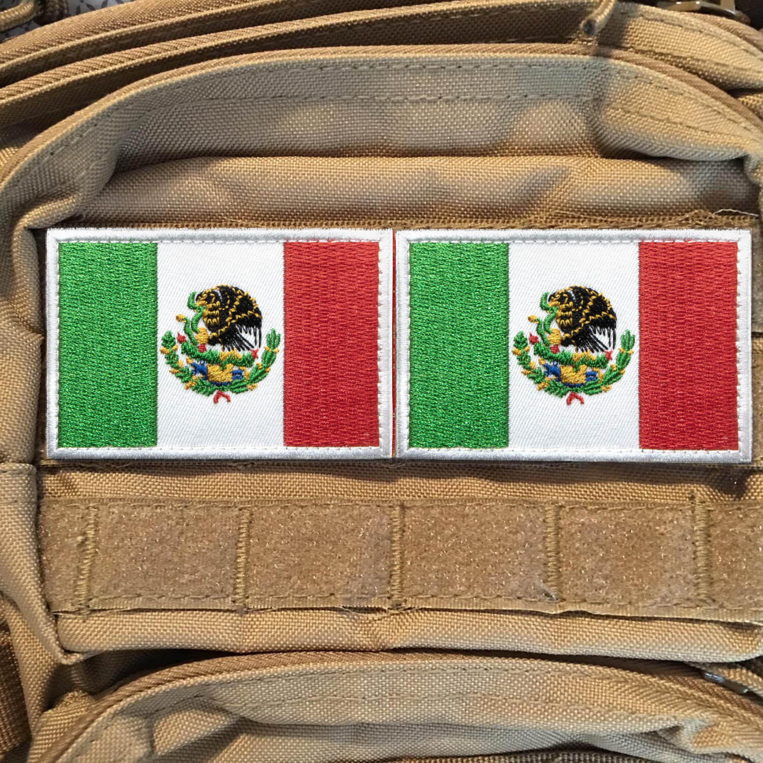 Tactical Mexico Flag Embroidered Patches (2 Pack) - 2x 3 - Anley Flags