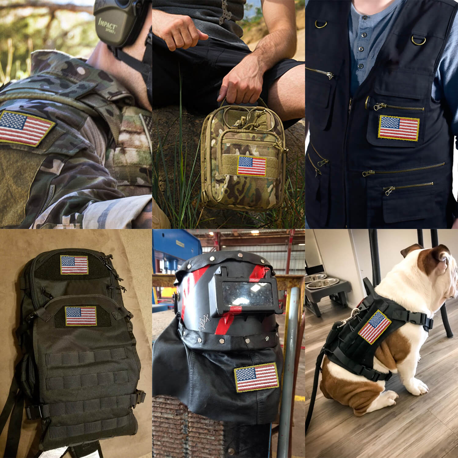 Patriotic Patches with American Flag | Service Dog Vest Patches