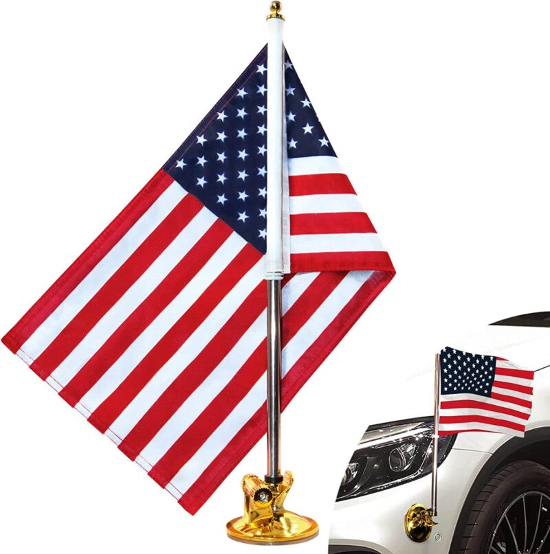 Diplomat USA Car Flag & Flagpole