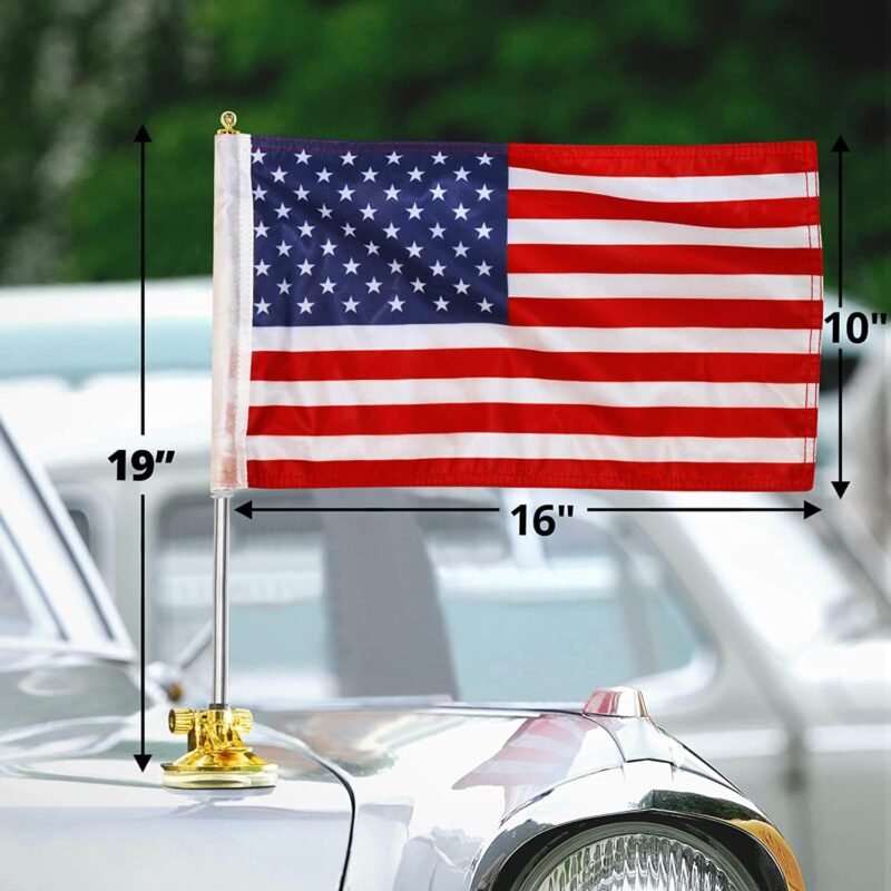 Diplomat USA Car Flag & Flagpole