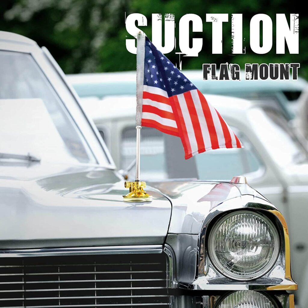 Diplomat USA Car Flag & Flagpole with Air Suction Mount Anley Flags