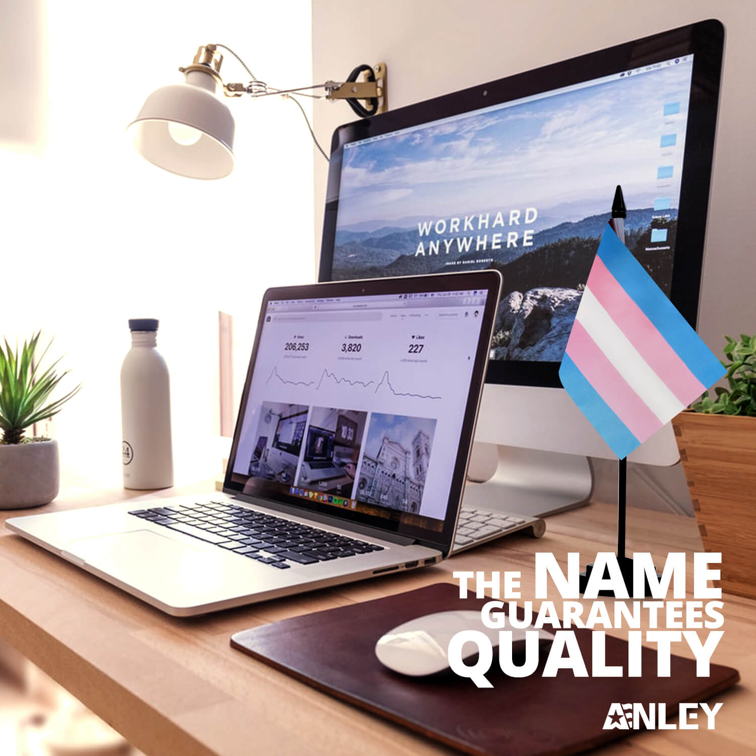Transgender Deluxe Desk Flag Set - 6 x 4 Inch - Image 2
