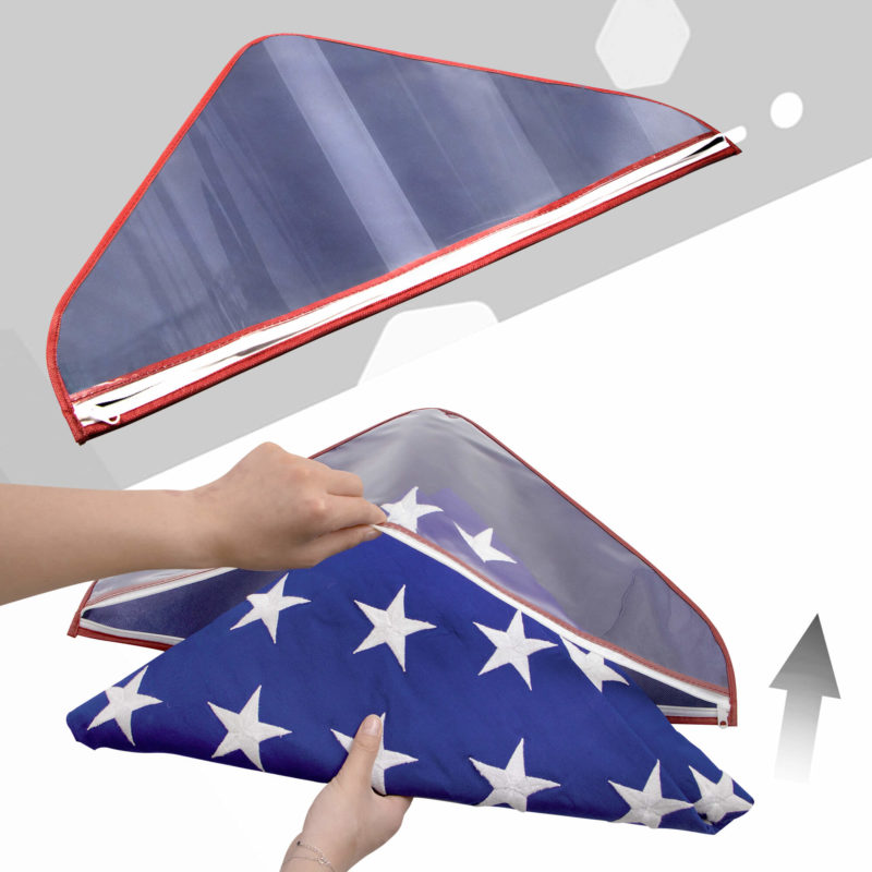 Vinyl Memorial Flag Display Bag with Zipper - Image 2