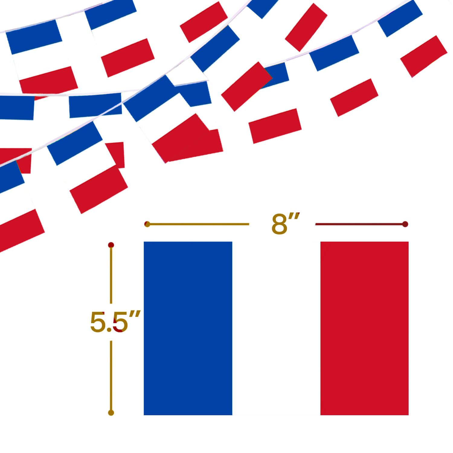 French String Flags Pennant Banners 33 Feet 38 Flags (5.5x8 Inch) - Image 2