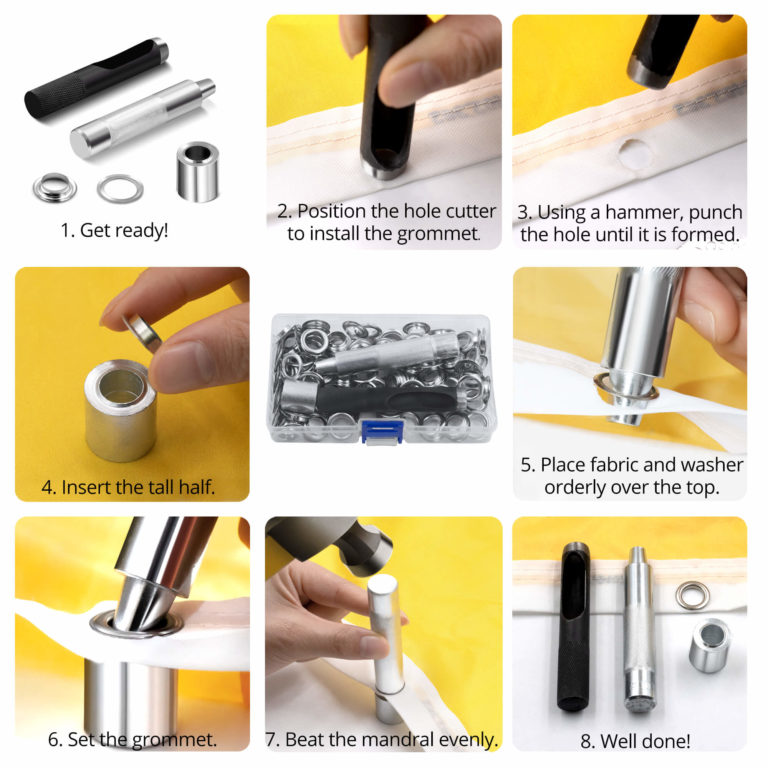 1/2" Grommet Tools Kit Handheld Hole Cutter & Punch Tool Anley Flags