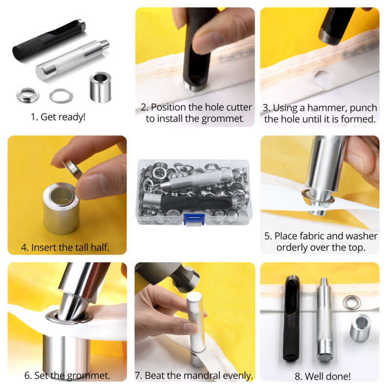 1/2" Grommet Tools Kit - Handheld Hole Cutter & Punch Tool - Image 5