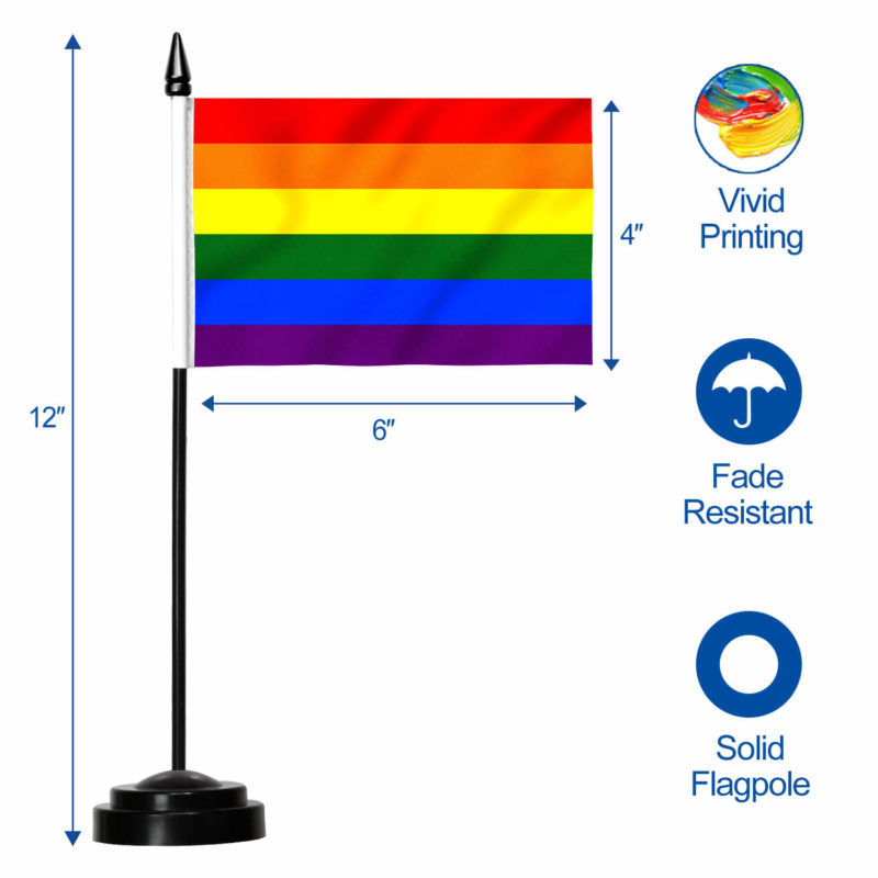 Rainbow Desk Flag Set - 6 x 4 Inch - Image 7