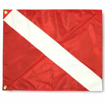 Diver Down Warning Flag with Removable Stiffening Pole 20 x 24 Inch