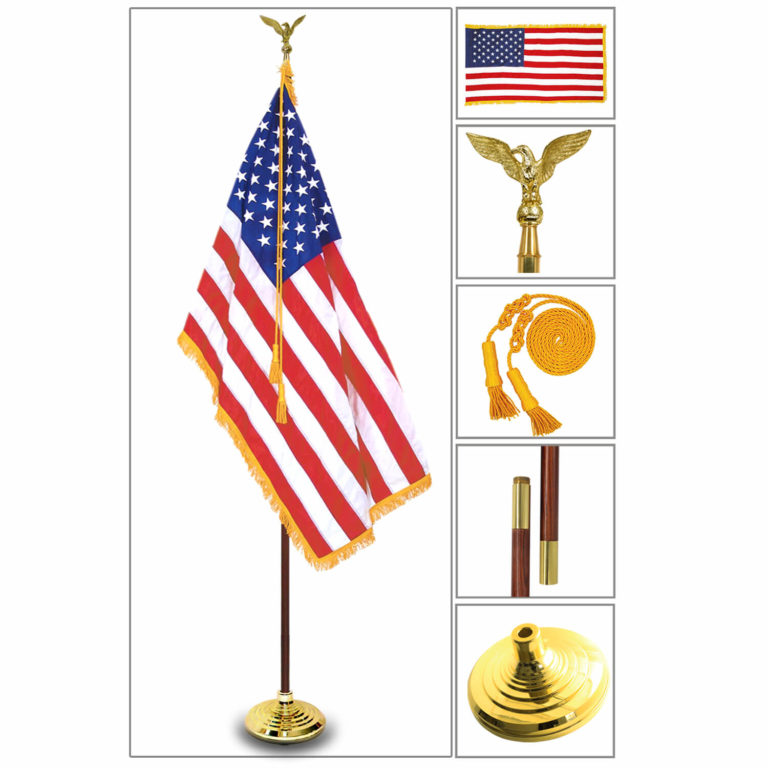 8 Ft Presidential Deluxe Indoor USA Flag Pole Set Anley Flags