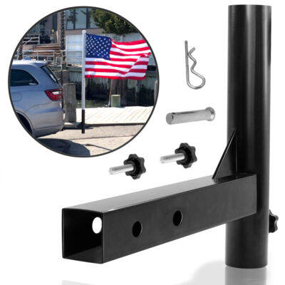 Universal Car Hitch Mount Flagpole Holder - Fit For 1 to 2 In Poles