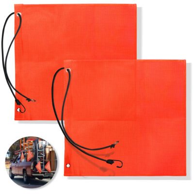 18x18 Inch Orange Warning Sign & Safety Flags for Truck, Trailer, Car & Oversize Load Vehicle