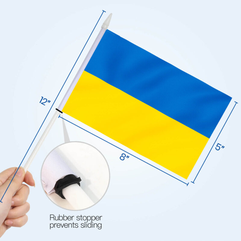 Ukraine Stick Flags 5x8 inch (Pack of 12) - Image 4