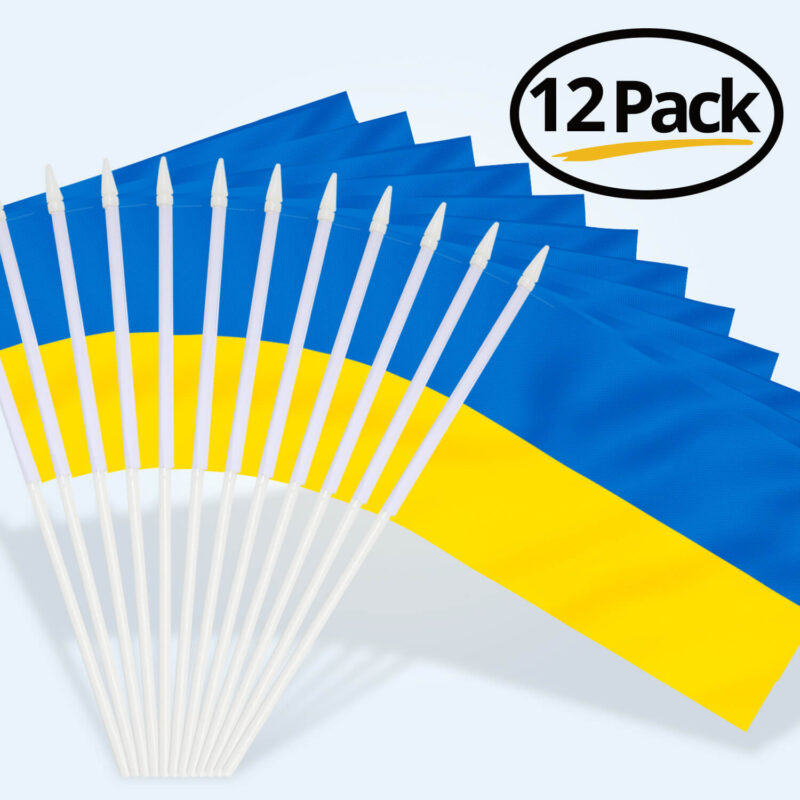 Ukraine Stick Flags 5x8 inch (Pack of 12) - Image 6