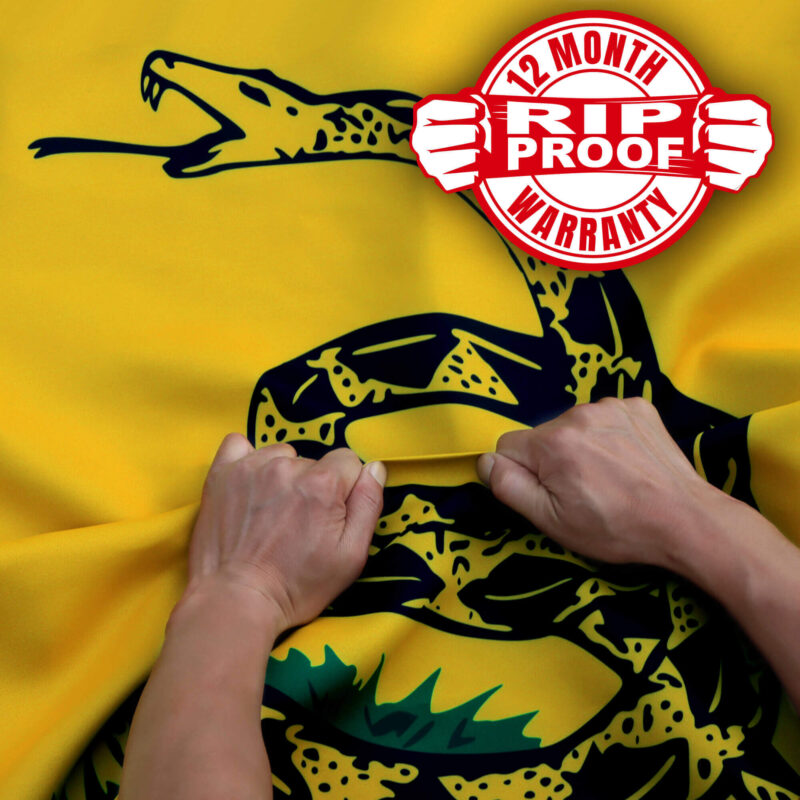 Rip-Proof Technology Double Sided 3-Ply Don't Tread On Me Gadsden Flag 3×5 Foot