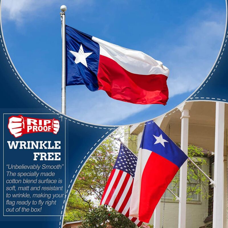 Rip-Proof Technology Double Sided 3-Ply Texas State Flag 3×5 Foot - Image 5