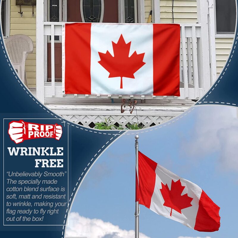 Rip-Proof Technology Double Sided 3-Ply Canada Flag 3x5 Foot - Image 5