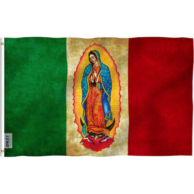 Our Lady Virgen De Guadalupe Mexican Flag
