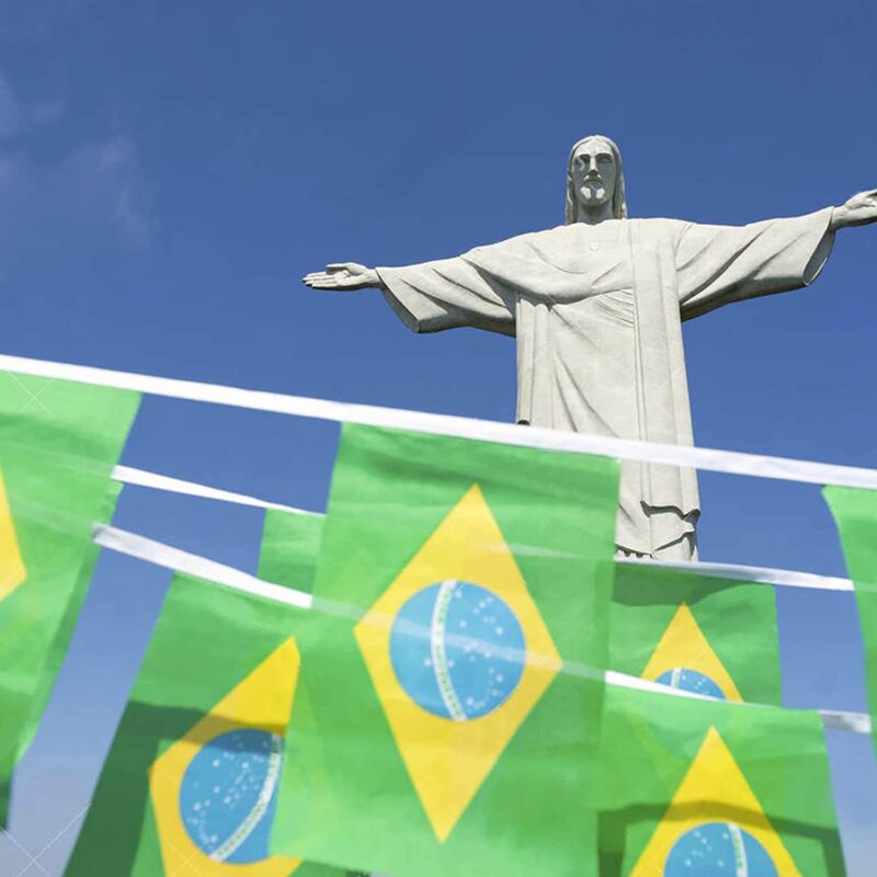 Brazil String Flags Pennant Banners 33 Feet 38 Flags (5.5x8 Inch) - Image 5