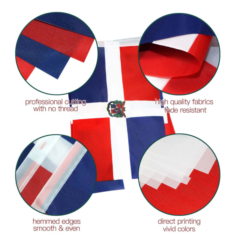 Dominican Republic String Flags Pennant Banners 33 Feet 38 Flags (5.5x8 Inch) - Image 2