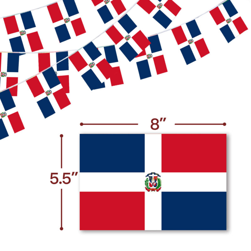 Dominican Republic String Flags Pennant Banners 33 Feet 38 Flags (5.5x8 Inch) - Image 3