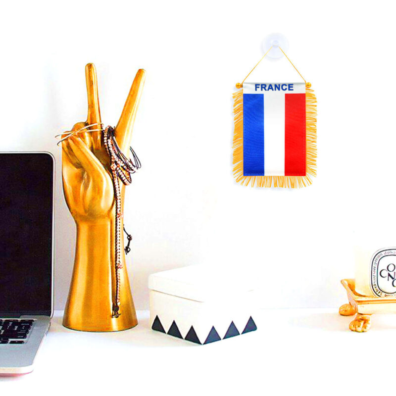 France Fringy Window Hanging Flag 4 X 6 Inch - Image 5
