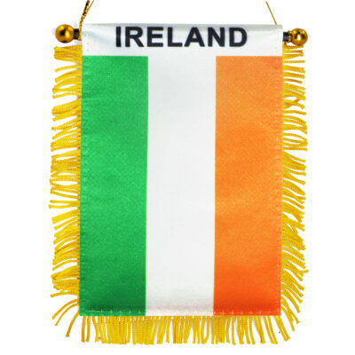 Ireland Fringy Window Hanging Flag 4 X 6 Inch