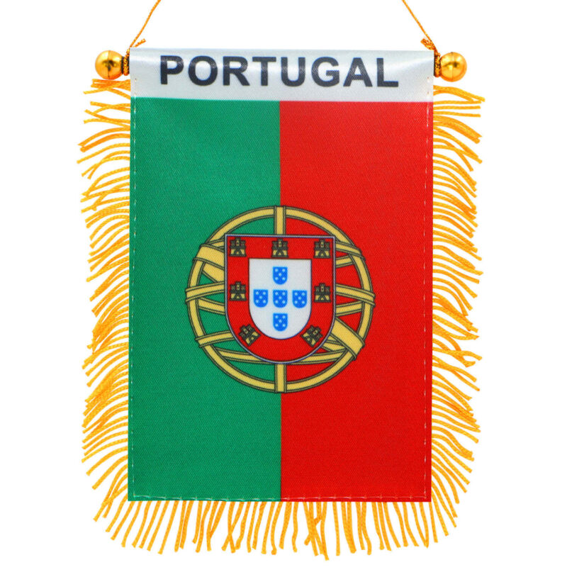 Portugal Fringy Window Hanging Flag