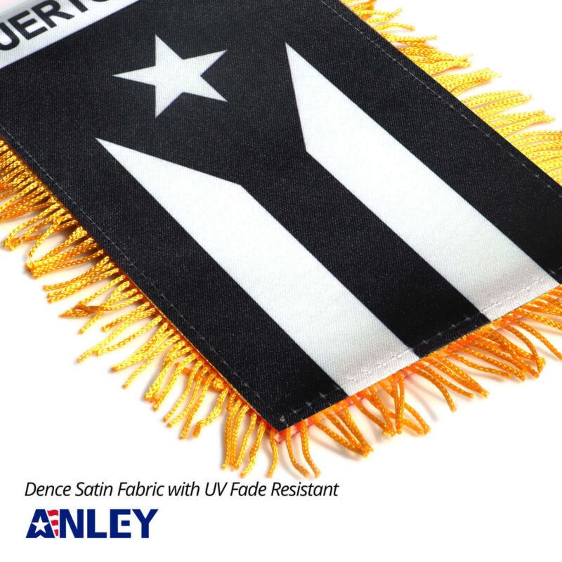 Puerto Rico Fringy Window Hanging Flag 4 X 6 Inch - Image 4