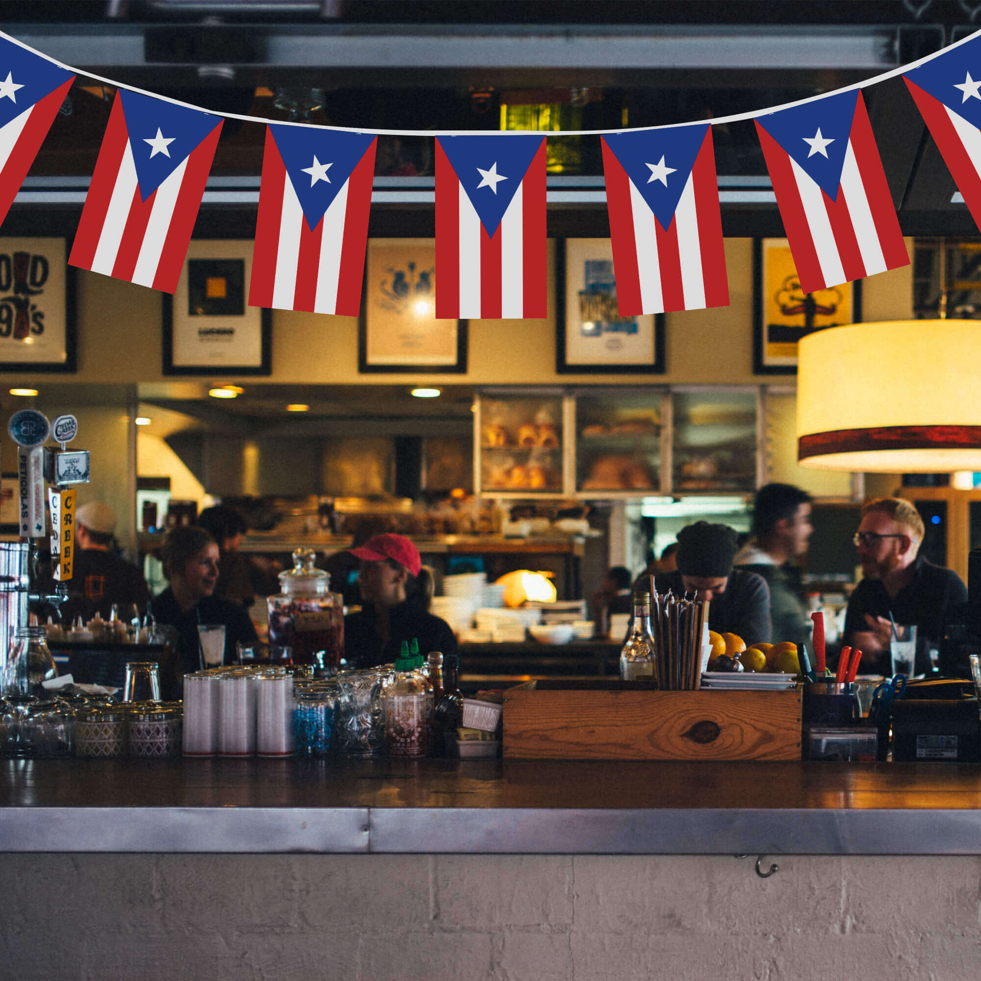 Puerto Rico String Flags Pennant Banners 33 Feet 38 Flags (5.5x8 Inch) - Image 7