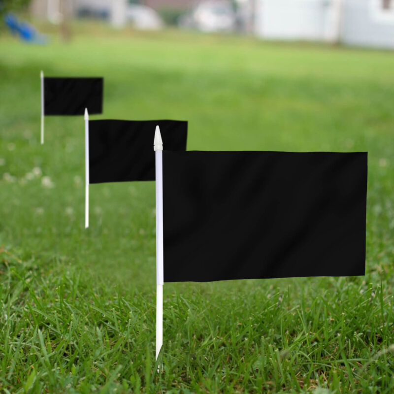 Solid Black Blank Flags